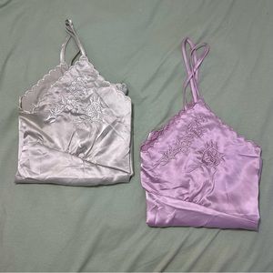 *BUNDLE* Light Pink & Sage Silk Cami’s